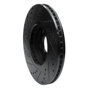 Hyundai XG350 Brake Rotor (1) - Front Right - R1 Concepts - Drilled & Slotted - Black - `04-`11